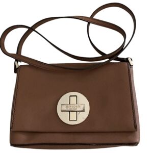 Kate Spade Sally Newbury Lane crossbody twist lock brown with Gold hardware